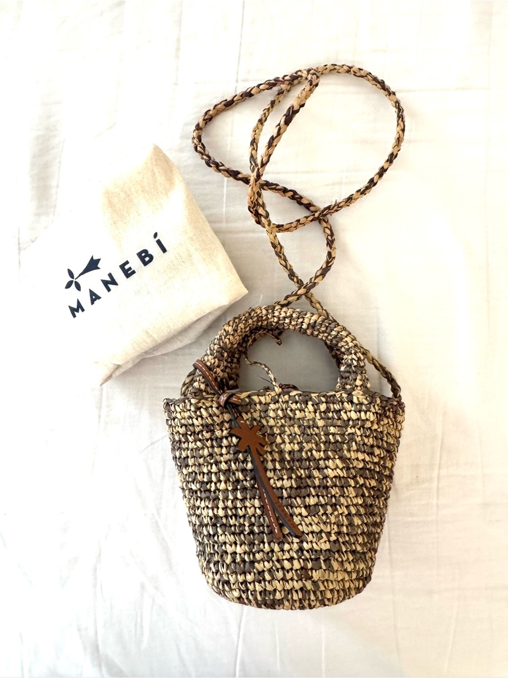 Manebi Raffia summer mini bag